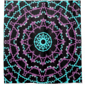 Lilac, schwarz und türkis mandala. duschvorhang (Vorderseite)
