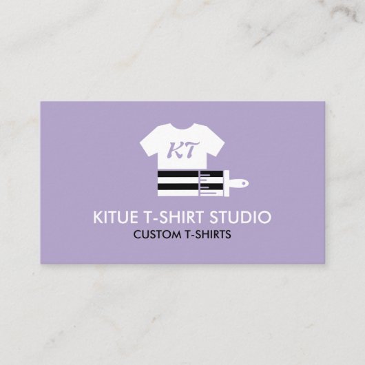 Lilac Schwarz-weiße farbige Shirts Paint Brush Visitenkarte (Vorderseite)