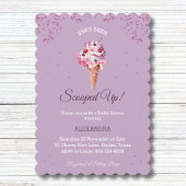 Lilac Scooped Up, Glitzer Ice Creme Brautparty Einladung