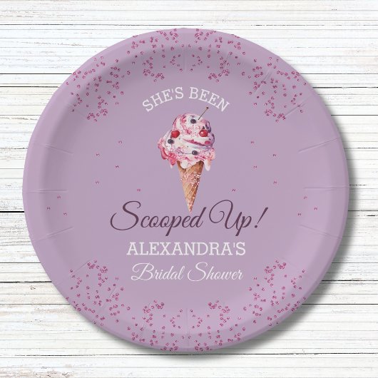 Lilac Scooped Up Ice Cream Brautparty Pappteller