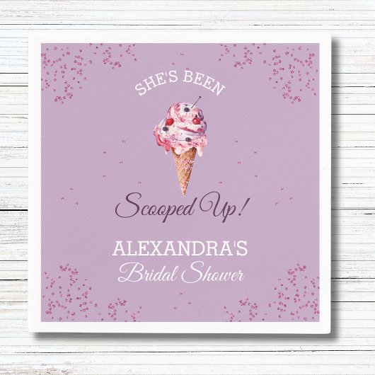 Lilac Scooped Up Ice Cream Brautparty Serviette