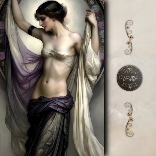 Lilac Shadow Goddess Draped Decoupage Seidenpapier