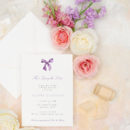 Lilac She zähmt das Brautparty des Knotens Bow Einladung