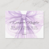 Lilac Sheer Bow Diaper Raffle Chic Begleitkarte (Vorderseite)