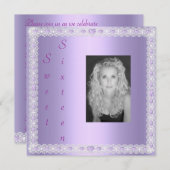 Lilac shimmer 16 . Geburtstag Einladung (Vorne/Hinten)