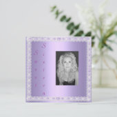 Lilac shimmer 16 . Geburtstag Einladung (Stehend Vorderseite)