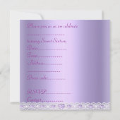 Lilac shimmer 16 . Geburtstag Einladung (Rückseite)