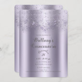 Lilac Shimmer Flutter Butterfly Quinceañera Einladung (Vorne/Hinten)