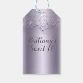Lilac Shimmer Flutter Butterfly Sweet 16 Party Geschenkanhänger (Rückseite)