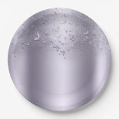 Lilac Shimmer Flutter Butterfly Sweet 16 Party Pappteller (Vorderseite)