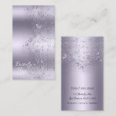 Lilac Shimmer Glitzer Sparkle Flutter Butterfly Visitenkarte (Vorne/Hinten)