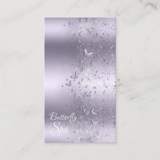 Lilac Shimmer Glitzer Sparkle Flutter Butterfly Visitenkarte (Vorderseite)