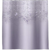 Lilac Shimmer Sparkle Flutter Butterfly Duschvorhang (Vorderseite)