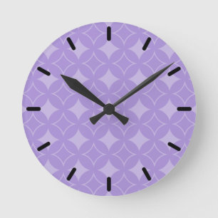 Lilac Shippo Muster Runde Wanduhr