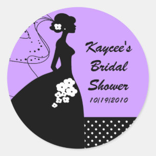 Lilac Silhouette Bride Brautparty Sticker