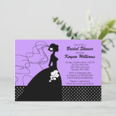 Lilac Silhouette Bridge Brautparty Einladung (Stehend Vorderseite)