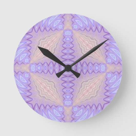 Lilac Silk Abstrakt Zwei Weihnachtsgeschenk Runde Wanduhr (Vorderseite)