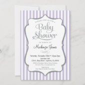 Lilac Silver Baby Dusche Einladung Lavender Gray (Vorderseite)