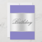 Lilac, Silver & Gemis Einladung zum Geburtstag (Vorderseite)