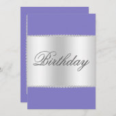 Lilac, Silver & Gemis Einladung zum Geburtstag (Vorne/Hinten)
