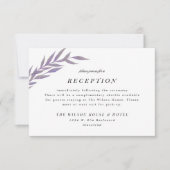 Lilac Simple Branch Wedding Reception Enclosure Ca Save The Date (Vorderseite)