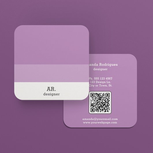 Lilac Simple Designer Business Card Quadratische Visitenkarte