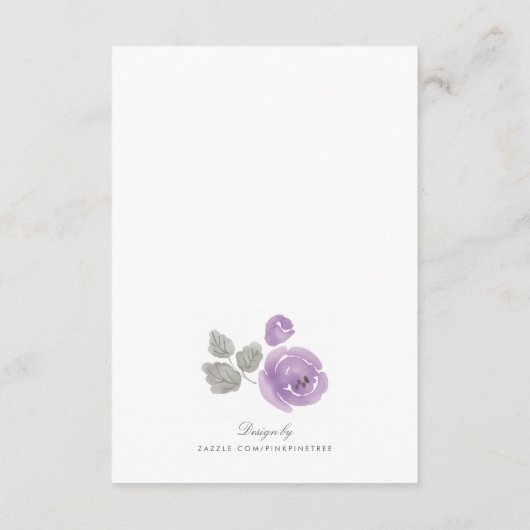 Lilac Simple Wedding Insert Card (Rückseite)