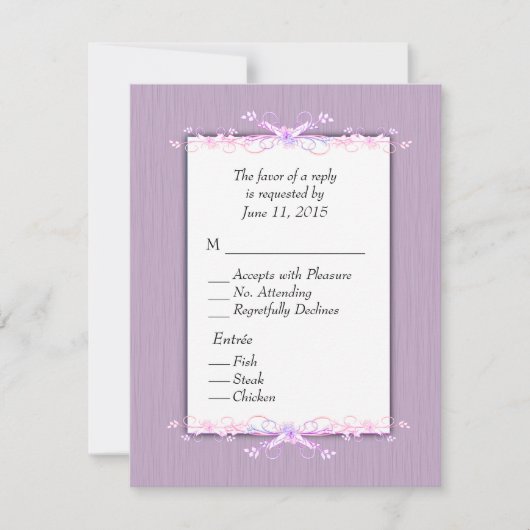 Lilac Simplicity UAWG mit Entree RSVP Karte (Vorderseite)