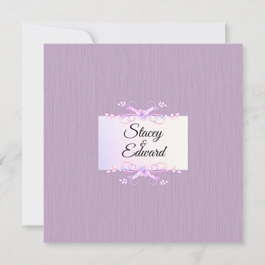 Lilac Simplizität Traditionelle Einladung zur Hoch (Rückseite)