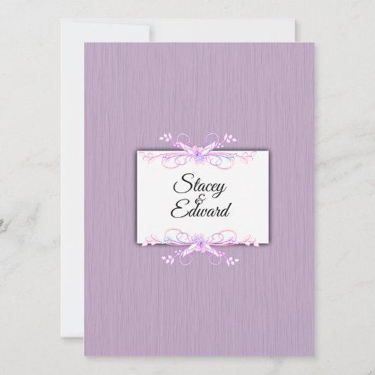 Lilac Simplizität Traditionelle Einladung zur Hoch (Rückseite)