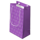 Lilac Smile Pattern Geschenktasche Kleine Geschenktüte (Rückseite Schrägansicht)
