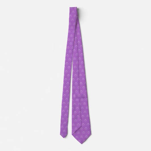 Lilac Smile Pattern Neck Tie Krawatte (Rückseite)
