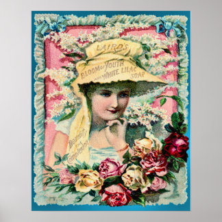 Lilac Soap Lady Vintage Werbung Poster