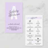 Lilac Soft Lila Lash Extension Aftercare Visitenkarte (Vorne/Hinten)