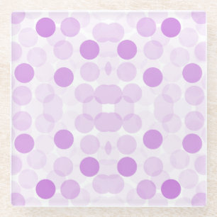 Lilac Spots auf weißem Muster Glasuntersetzer