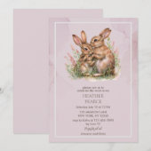 Lilac Spring Bunny Baby Dusche Einladung (Vorne/Hinten)