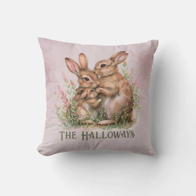 Lilac Spring Bunny Custom Kissen (Vorderseite)