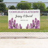 Lilac Spring Garden Hanging Wedding Banner (Insitu)