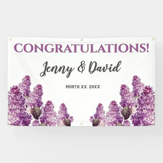 Lilac Spring Garden Hanging Wedding Banner (Horizontal)