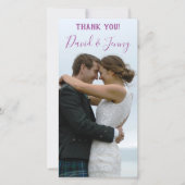 Lilac Spring Garden Wedding Foto Dankeskarte (Vorderseite)