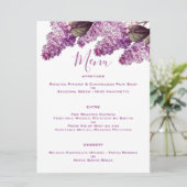 Lilac Spring Garden Wedding Menükarte (Stehend Vorderseite)