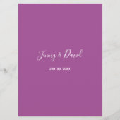 Lilac Spring Garden Wedding Menükarte (Rückseite)