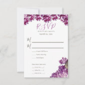 Lilac Spring Garden Wedding RSVP Karte (Vorderseite)
