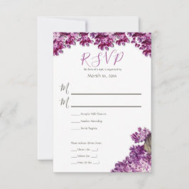 Lilac Spring Garden Wedding RSVP Karte