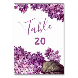 Lilac Spring Garden Wedding Tischnummer