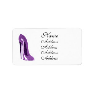Lilac Stiletto Shoe Art Label Adressaufkleber