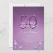 Lilac Stiletto & Treble Clef Birthday Einladung (Rückseite)