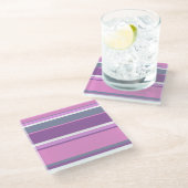 Lilac Streifen Glasuntersetzer (Schrägansicht)