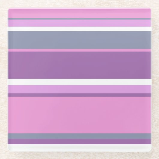 Lilac Streifen Glasuntersetzer (Vorderseite)