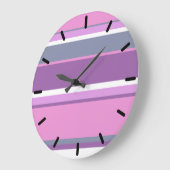 Lilac Streifen Große Wanduhr (Winkel)